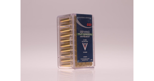 CCI Ammunition 22 WMR 30 Gr TNT Green Lead Free Bullet Varmint HP 50