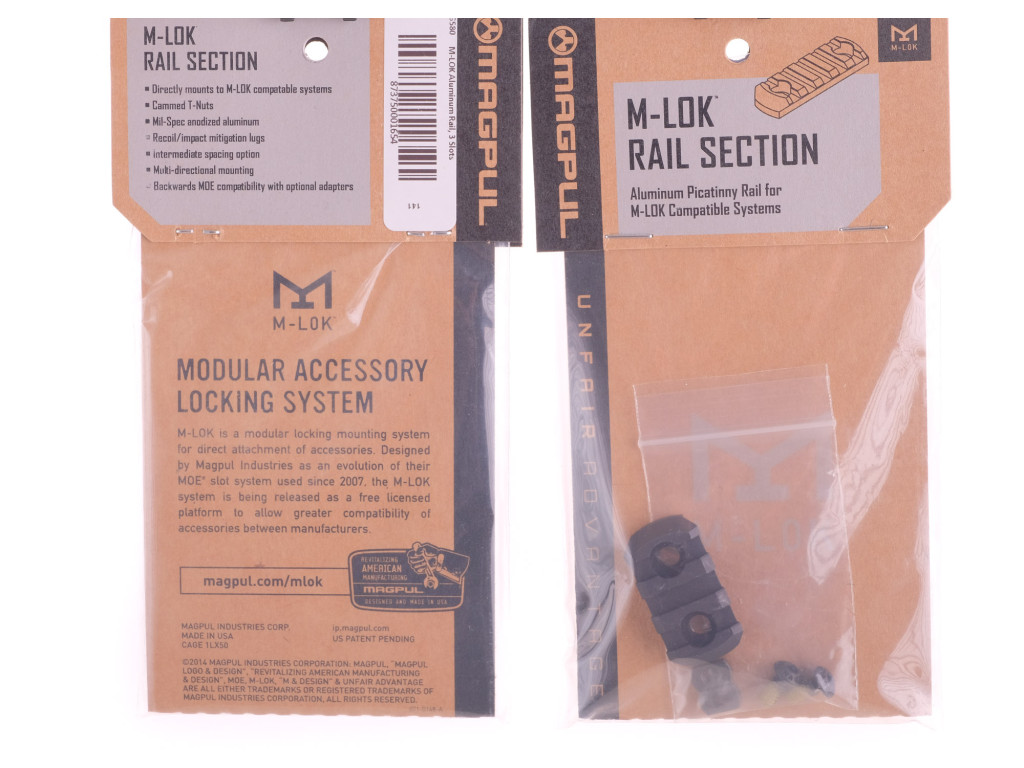 Magpul M-Lok Rail Section Aluminum Picatinny 3 Slots