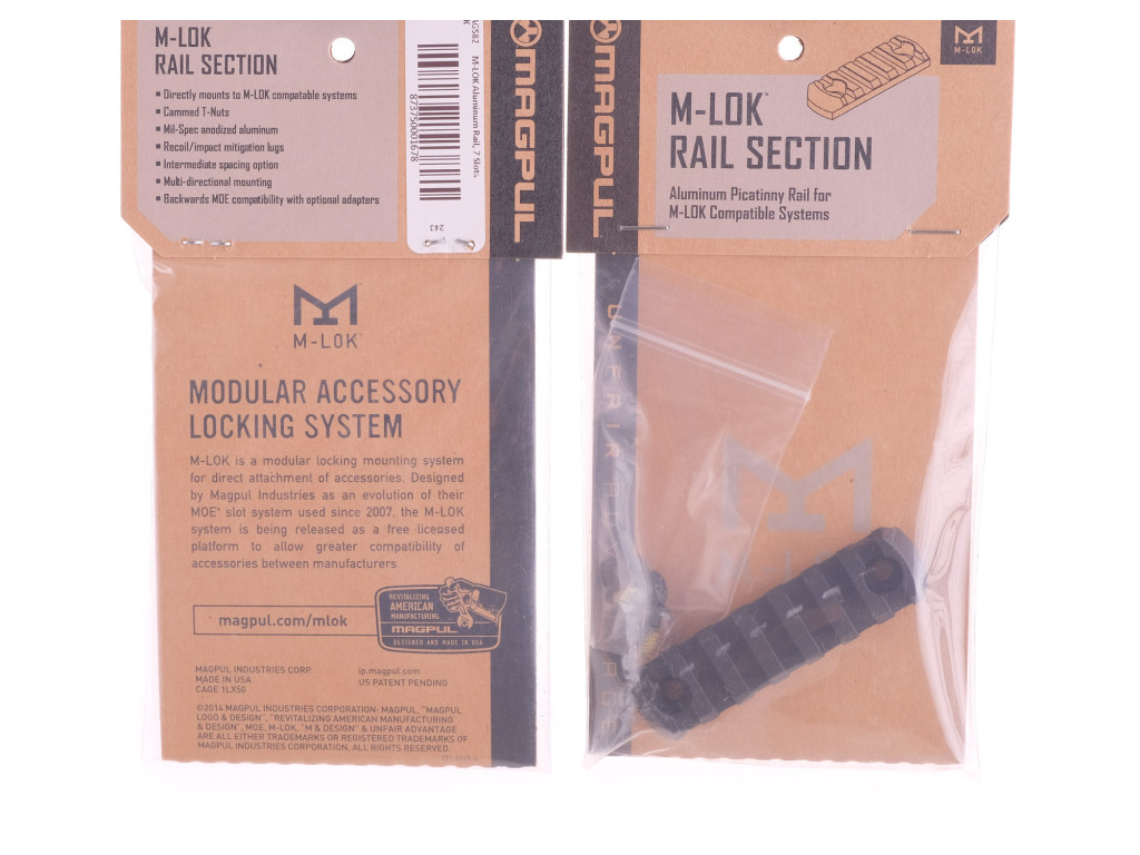 Magpul M-Lok Rail Section Aluminum Picatinny 7 Slots