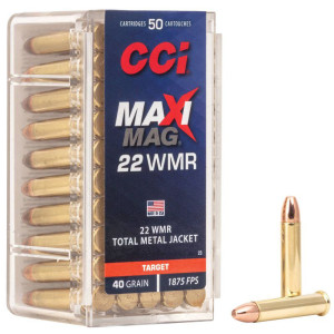CCI Ammunition, .22 Winchester Magnum Rimfire, TMJ, Maxi Mag, Target, 40 gr  [50]