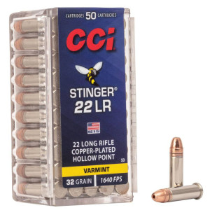 CCI Ammunition, .22 Long Rifle, Stinger, 32 gr [50]