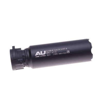 ASE Utra Dual 5.56 Short Suppressor, Cal 5.56, Black, Without Flash Hide